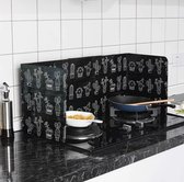 REPUS Zwarte Cactus Aluminium Olie Spatscherm |Spetters | Keuken Spatscherm |Schoon fornuis |Schone kookplaat |Keuken musthave | Achterwand |