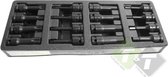 Inbus en Torx krachtdoppen,  inbusdop, torxdop 1/2 duims aansluiting, 16 delig