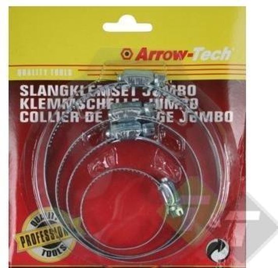 Foto: Slangklemmen jumbo 4 stuks slang klem arrow tech