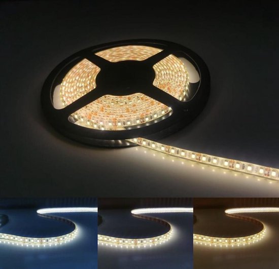 Ruban LED 12V 5M 2835 IP44 120LED / m - Lumière blanc froid - Overig - Unité - Wit Froid 6000k - 8000k - 120 LED/m - SILUMEN