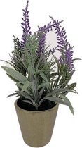 Lavendel kunstplant met pot H17cm