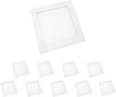 Downlight-LED 24W Slim Vierkant WIT (pak van 10) - Wit licht