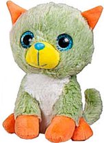 Play By Play Knuffeldier Animal Party Junior 15 Cm Groen/oranje