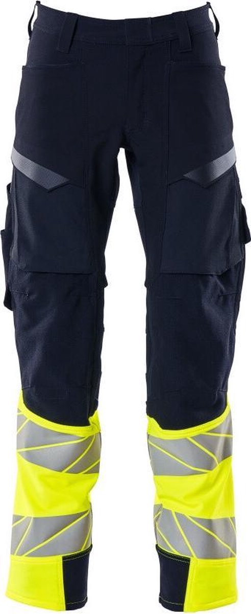 Mascot Accelerate Safe Broek Met Kniezakken 19179 - Mannen - Navy/Geel - 68