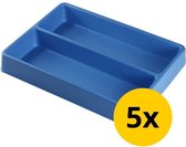 Datona® Vakverdeling met 2 compartimenten - 5 stuks - Blauw