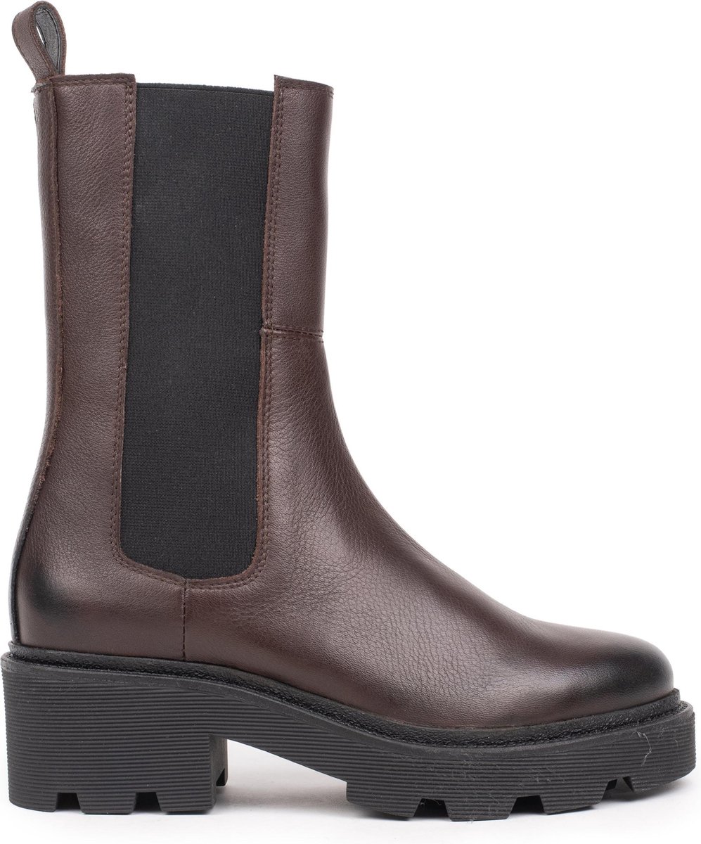 Hinson sobra hoge chelsea boots dames bruin leer