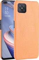 Mobigear Hoesje geschikt voor OPPO Reno 4 Z 5G Telefoonhoesje Hardcase | Mobigear Croco Backcover | Reno 4 Z 5G Case | Back Cover - Oranje