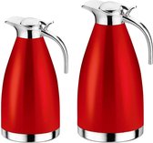 Royal Swiss - Thermoskan - Set van twee 1,2 liter en 1,6 liter - Thermosfles (rood)