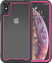 Apple iPhone XS Max Backcover - Zwart / Roze - Shockproof Armor - Hybrid - Drop Tested
