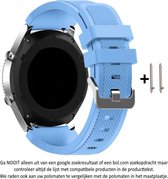 Licht blauw Siliconen Bandje voor bepaalde 20mm smartwatches van verschillende bekende merken (zie lijst met compatibele modellen in producttekst) - Maat: zie foto – 20 mm light blue rubber smartwatch strap