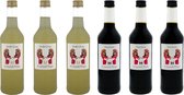 de Limonade Meisjes Mix van Limonade Siropen - Drop - Gember - 6 Fles 500 ml