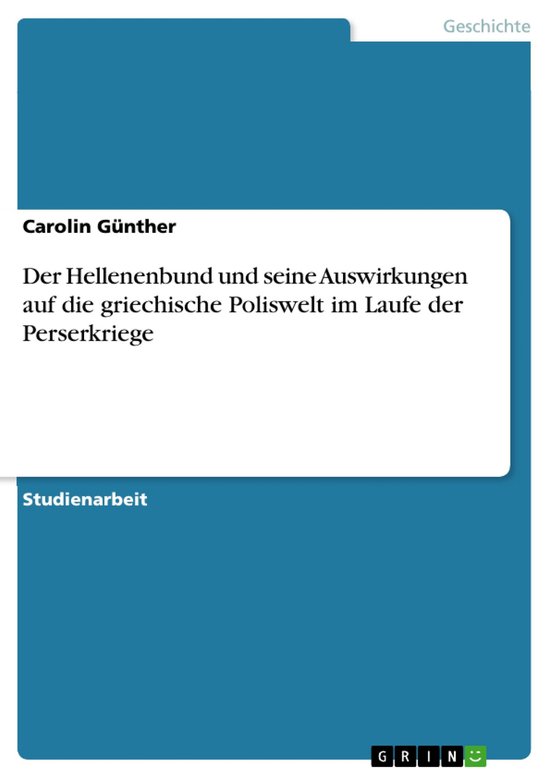 Der Hellenenbund und seine Auswirkungen auf die griechische  ... - cover