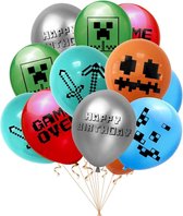 Minecraft ballonnen - 12 stuks - Minecraft versiering - Minecraft verjaardag - Minecraft feestartikelen - Minecraft decoratie - Minecraft party - Minecraft feest