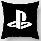 Kussenhoes-Kussensloop-PlayStation-Zwart-Wit- 45x45cm