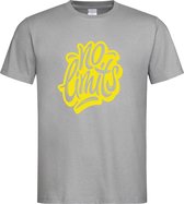 Grijs T-shirt met  " No Limits " print Geel size XXL