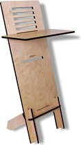 Statafel - Stabureau - Stabureau Verstelbaar - Hout - Beige