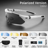 Rockbros - Gepolariseerde Fietsbril - Sportbril - Inclusief 5 verwisselbare lenzen + draagtas met accesoiressen - WIT