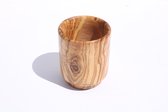 HappyWoods - Authentique tasse en bois d'olivier tunisien - Handgemaakt - Tasse décorative - Tasse à boire en bois d'olivier respectueux de l'environnement d'une capacité de 180 ml