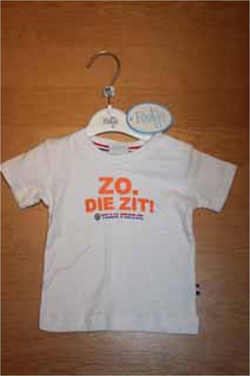 Feetje baby t-shirt wit voetbal Zo die zit! maat 80