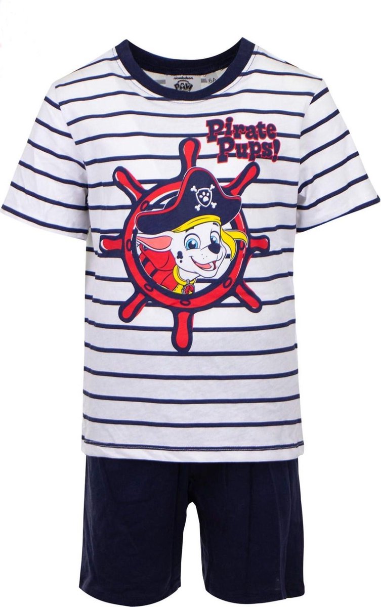 Paw Patrol Nickelodeon Short Pyjama - Shortama - Marshall - Pirate Pups blauw. Maat 110 cm / 5 jaar