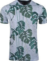 Twinlife - Heren T-Shirt - Tropical Print - Licht Blauw