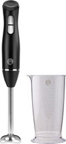 Luxe staafmixer - Uitgerust met 2 standen - Inclusief maatbeker - Ergonomische design - Zwart