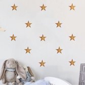 Stickerkamer muursticker sterren koper glitter 54 stuks - sterren muurstickers kinderkamer