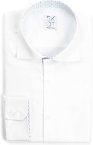 SKOT Fashion Duurzaam Overhemd Heren Serious White Contrast - Wit - Maat 38