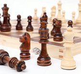 Houten schaakbord met schaakstukken - schaakspel 39x39 CM - schaakset - Opklapbaar schaken