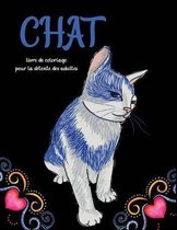 chat livre de coloriage pour la detente des adultes