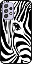 - ADEL Siliconen Back Cover Softcase Hoesje Geschikt voor Samsung Galaxy A72 - Zebra Wit