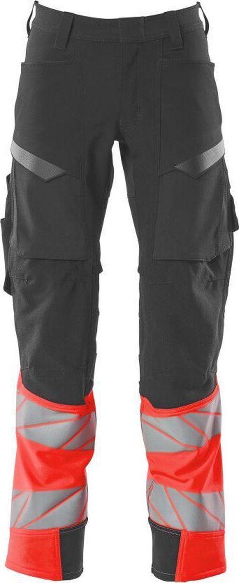 Mascot Accelerate Safe Broek Met Kniezakken 19179 - Mannen - Donkerantraciet/Rood - 58
