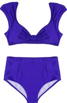 Jonge dames bikini high waist Violet blue - M (Valt klein)