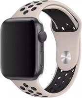 Siliconen Apple Watch Bandje Sport Grijs Zwart | Geschikt voor alle type Apple Watch van 38MM & 40MM