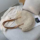Rotan Handtas - Ronde Schoudertas - Zomer Strandtas - Shopper - Beige