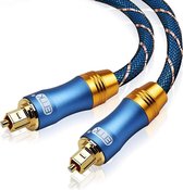 WiseGoods Premium Optische Toslink Kabel - Digital Optical Geluid - Audiokabel Adapter Hi-Fi DVD TV - 2 Meter - Blauw