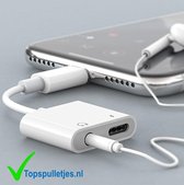 Topspulletjes – iPhone adapter - Audio en Lightning splitter - 2in1 audio + opladen