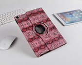 H.K. Draaibaar/Boekhoesje hoesje slangenprint rood geschikt voor Apple iPad AIR 4 10.9 inch (2020) / Apple iPad Pro 11 inch (2018/2020) + Glasfolie