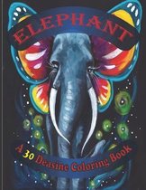 elephant a 30 deasine coloring book