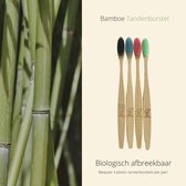 Bamboe tandenborstel set 4 stuks - tanden borstel - mondhygiëne - duurzaam - plastic vrij - bamboo -