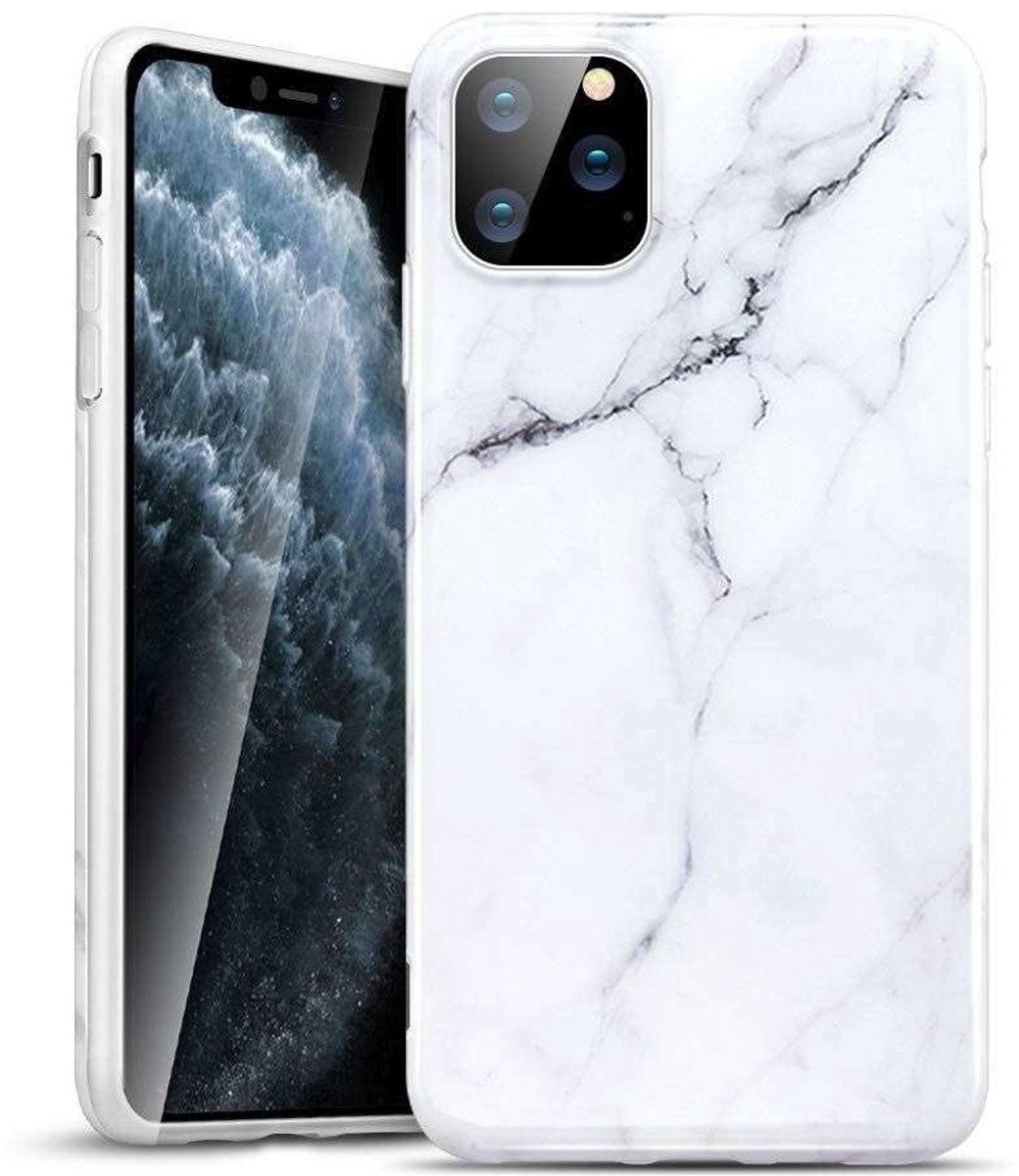 BixB Samsung A51 Hoesje - Backcover Marmer – Wit