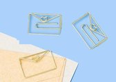15 Stuks Paperclips Envelop Goudkleurig - 3,9 x 2,7 cm