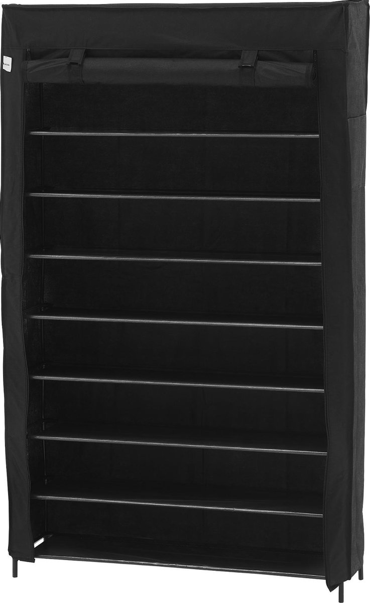 ACAZA Extra Groot Schoenenrek met 10 Niveaus - tot 54 Paar Schoenen - 100cm Breed en 160cm Hoog - Zw