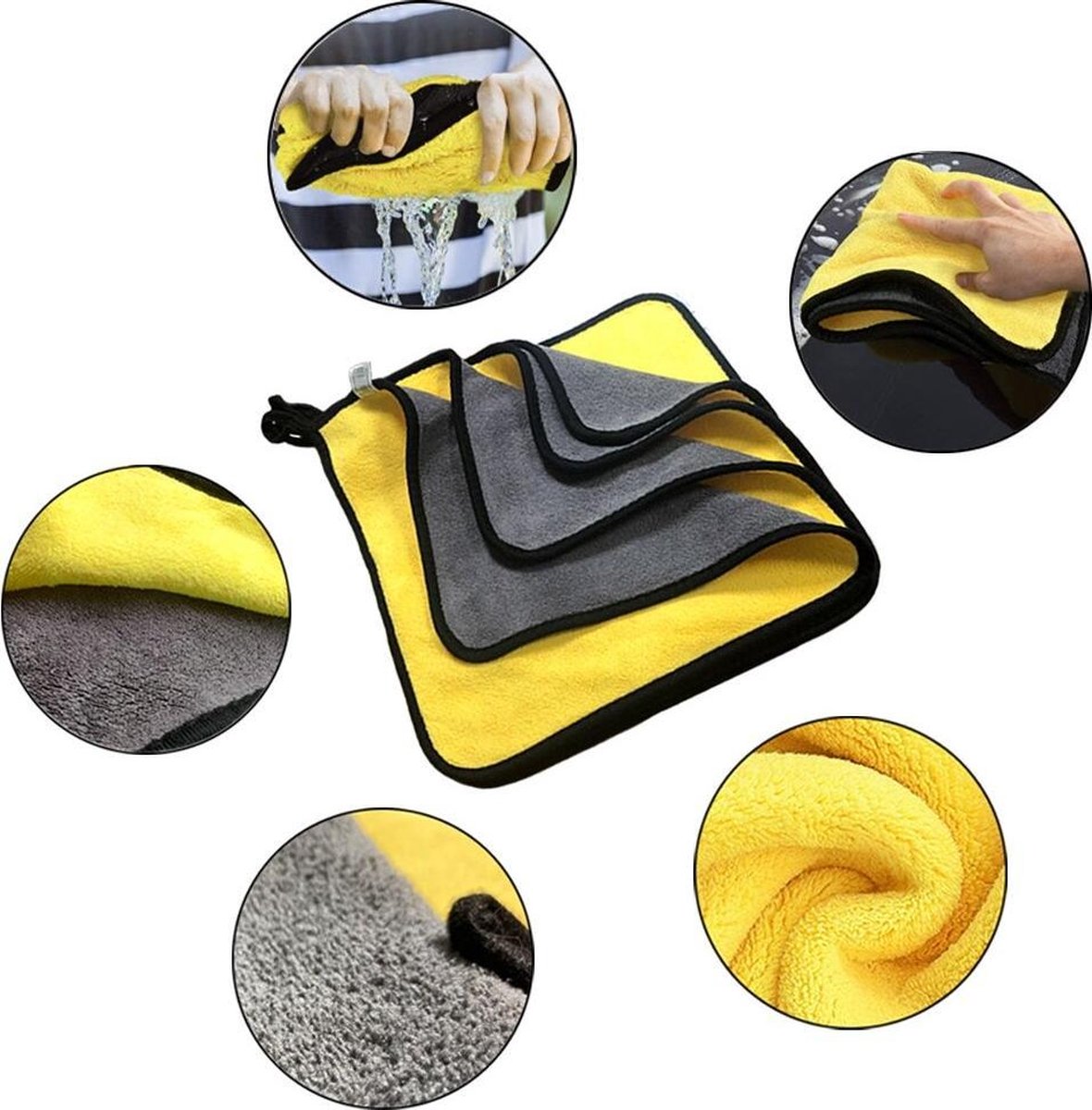 Microvezel droogdoek-Auto droogdoek-Auto Droogdoek Microvezeldoek-auto poetsen-poetsdoek- Reinigingsdoekjes- Duurzaam – 30x40 cm van Merkloos / Sans marque — cadeau in Wonen & Interieur - foto 4