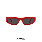 PHRAMES® - Calypso Devil Red – Zonnebril – Gepolariseerd – Unisex - UV400 - Vintage -  Compleet met beschermhoes en lensdoekje