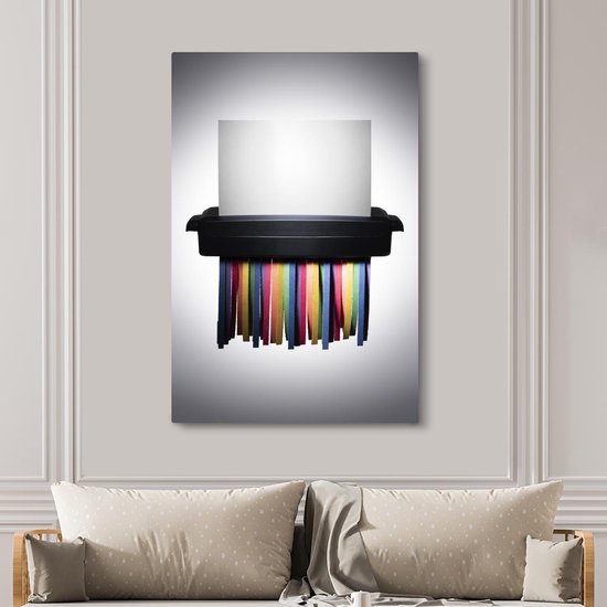 Destructeur de papier pour toile d'égalité 2cm 120x180 cm - Tirage photo sur toile (Décoration murale salon / chambre) XXL / Groot format!