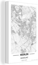 Tableau sur Toile City Map Heerlen - 60x90 cm - Décoration murale - Carte