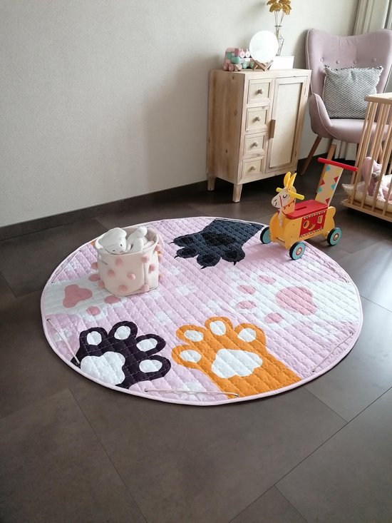 Baby cadeau meisje - Vloerkleed baby - Roze dieren klauwtjes - kinder Kleurtjes - Speelmat - kindertapijt - speelkleed meisje - Roze van UrPal. — afbeelding 5