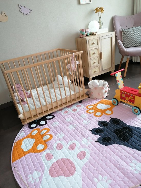Baby cadeau meisje - Vloerkleed baby - Roze dieren klauwtjes - kinder Kleurtjes - Speelmat - kindertapijt - speelkleed meisje - Roze van UrPal. — afbeelding 3