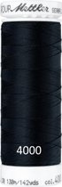 Mettler SERAFLEX elastisch machinegaren, 130m, 4000 zwart, black